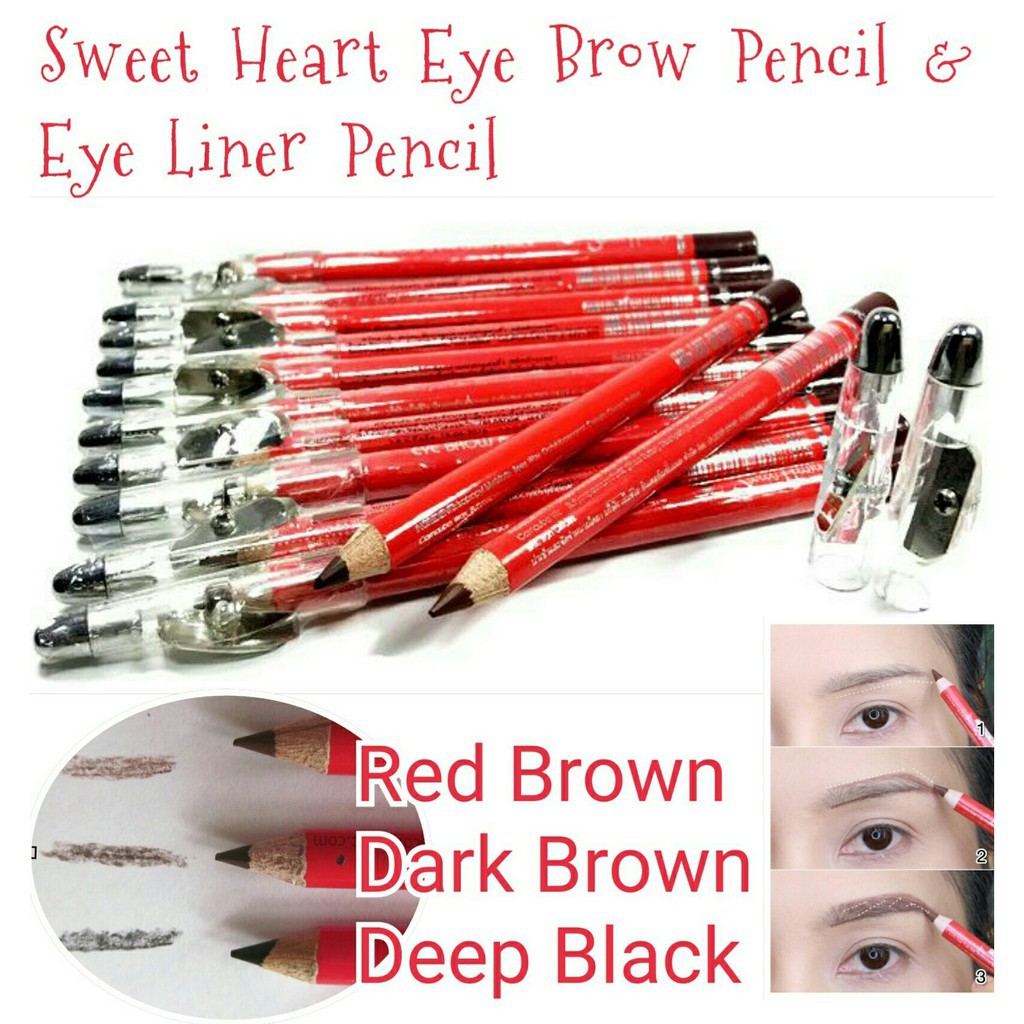 ภาพสินค้าSweet Heart eye brow & eyeliner pecil ดินสอเขียนขอบตาและเขียนคิ้ว สวีทฮาร์ท เขียนง่ายพร้อมส่ง จากร้าน lameila_shop บน Shopee ภาพที่ 1