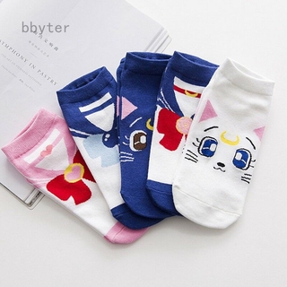 LUNA SAILOR MOON Bbyter ถุงเท้าผ้าฝ้ายลายการ์ตูนเซเลอร์มูน 1 คู่