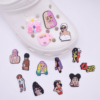 ใหม่ กระดุม รูปรองเท้า Crocs Jibbitz Pins หลากสีสัน สําหรับเด็กผู้หญิง DIY