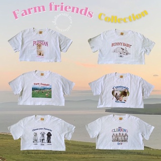 เสื้อครอป เสื้อยืดผ้า Cotton TC รุ่น new crop {พร้อมส่ง} - farm friend collection