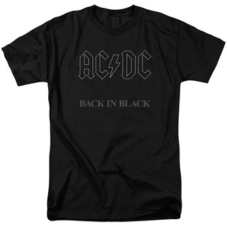 เสื้อยืดโอเวอร์ไซส์เสื้อยืด พิมพ์ลายอัลบั้มร็อค Acdc Back in BlackS-3XL
