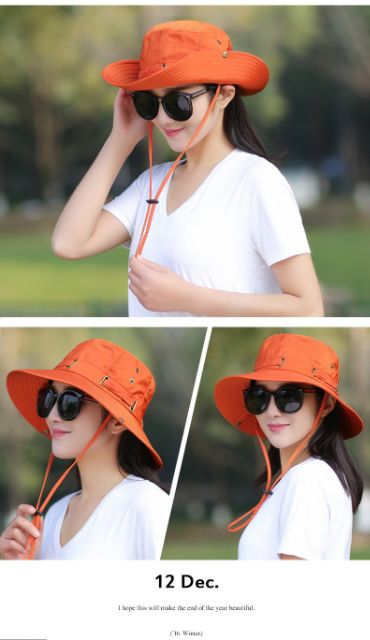 ภาพสินค้าหมวกบังแดดหมวกดวงอาทิตย์กลางแจ้งหมวกหญิงฤดูร้อนเกาหลีหมวกฤดูร้อนพับหมวกชาวประมงปีนเขา จากร้าน lilyshop8909 บน Shopee ภาพที่ 5