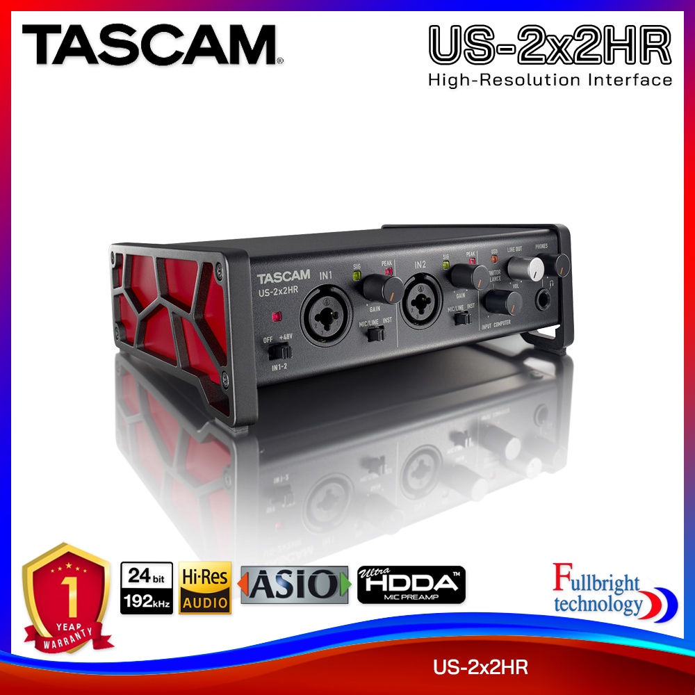 Tascam US-2x2HR High-Resolution USB Audio-MIDI Interface(2IN,2OUT ...