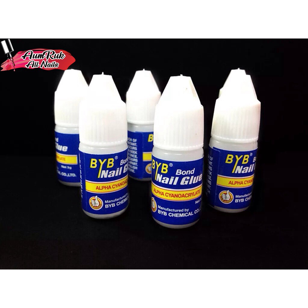 BYB BOND NAIL GLUE กาวติดเล็บปลอม กาวขวดน้ำเงิน ติดแน่น ติดทนนาน 3 กรัม ...