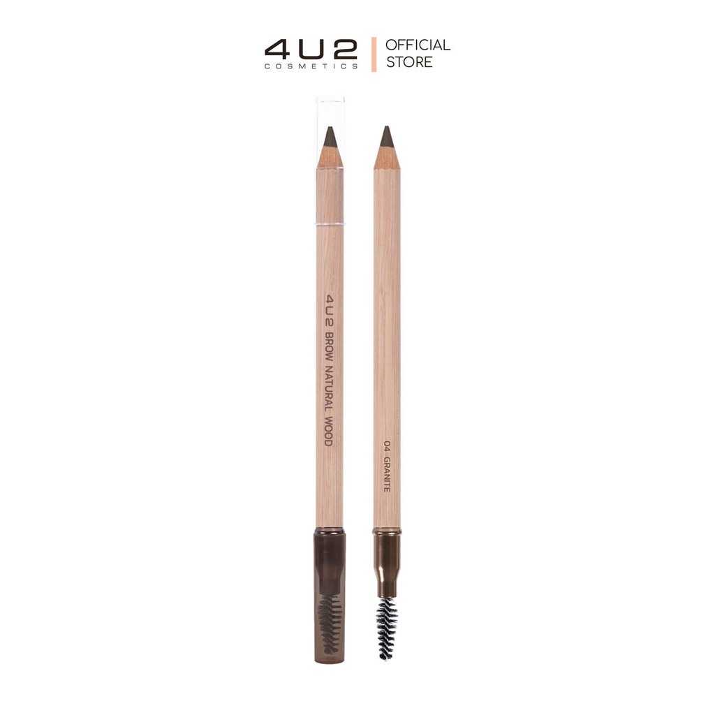 4u2-brow-natural-wood-ดินสอไม้เขียนคิ้ว-พร้อมแปรงเก็บทรงคิ้วในตัว