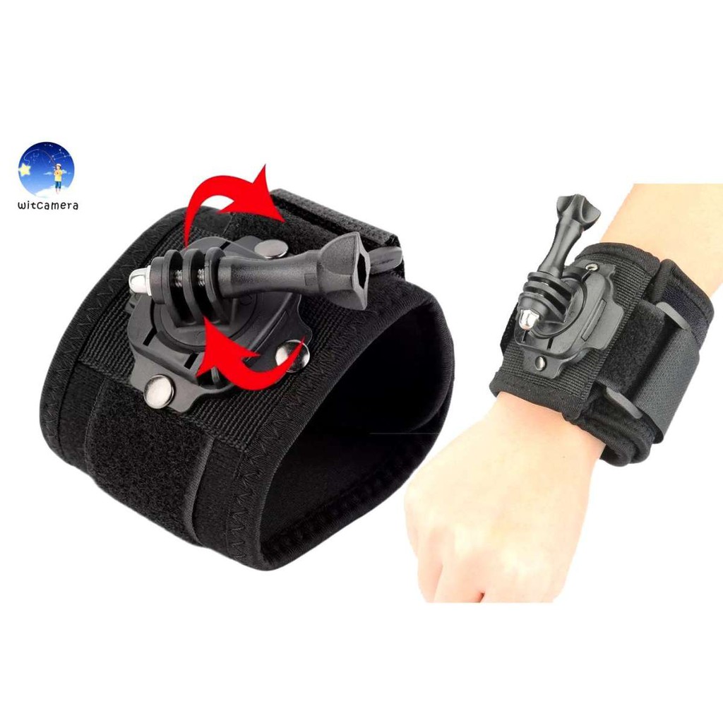 ภาพหน้าปกสินค้า360 Degree Rotating Wrist Mount with Wrist Strap and Screw GoPro Accessories Kit for GoPro SJCam YI