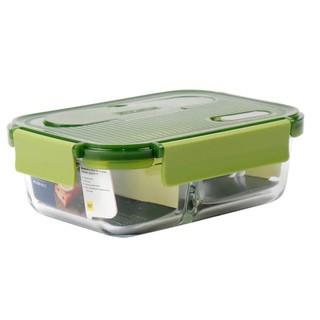 ภาพขนาดย่อของสินค้าSuper lock Glass กล่องอาหารแก้ว ขนาด 950 มล. 3 ช่อง รุ่น 6093 สีเขียว พร้อมช้อนส้อมในกล่อง