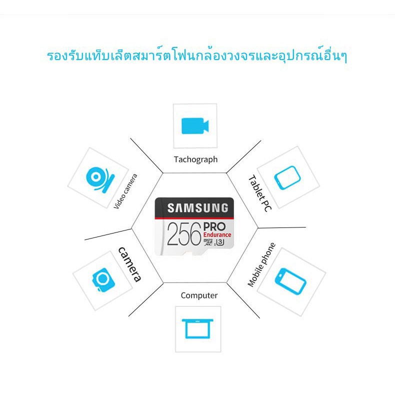 ภาพสินค้าเมมโมรี่การ์ด SAMSUNG Micro SDcard 32GB 64GB 128GB 256GB Class10 PRO Endurance (U1 100MB/s) memory card การ์ดหน่วยความจำ จากร้าน wbrdtbeyih บน Shopee ภาพที่ 4