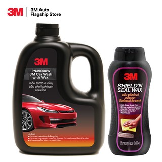 ภาพขนาดย่อของสินค้า3M แชมพูล้างรถ ผสมแว็กซ์ PN39000W + 3M ผลิตภัณฑ์เคลือบเงาสีรถ ชีลด์ แอนด์ ซีล แวกซ์ 236 ml.