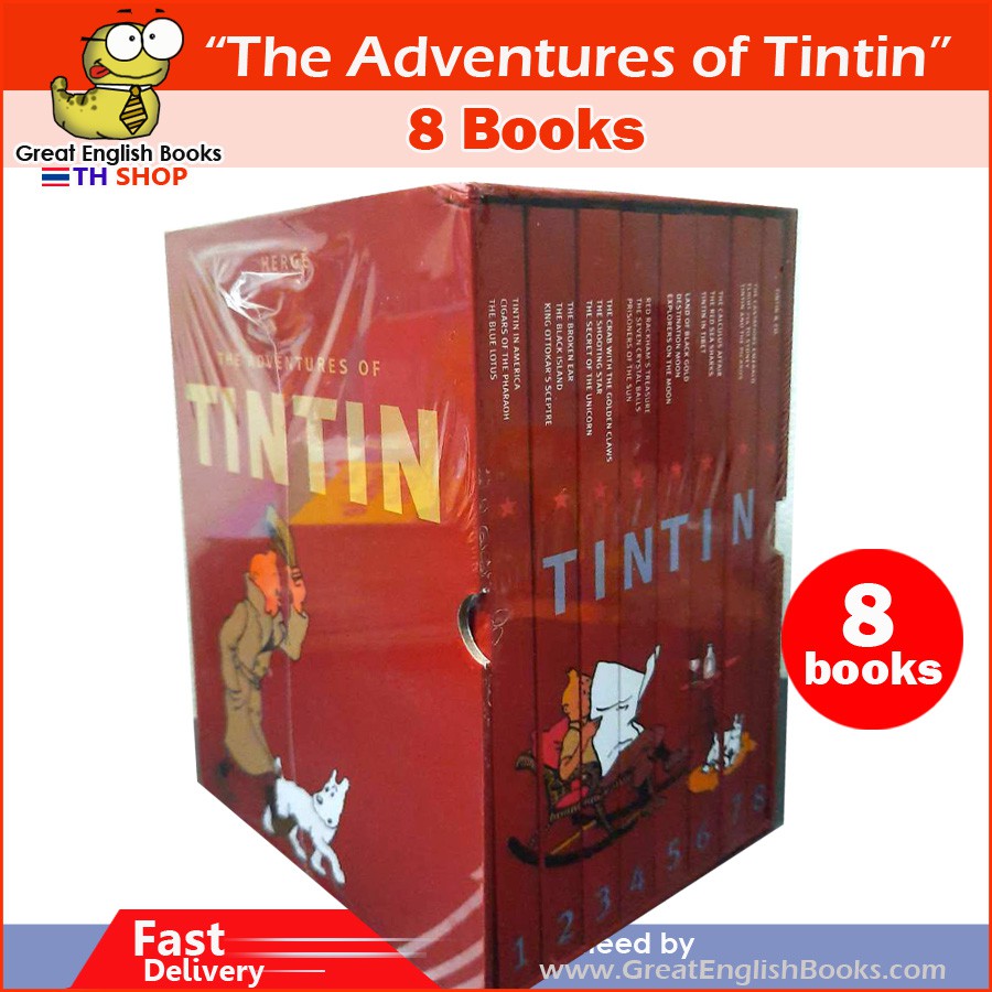 ใช้โค้ดรับเงินคืน10-ได้-พร้อมส่ง-ปกอ่อน-หนังสือการ์ตูนภาษาอังกฤษ-tintin-collection-the-adventures-of-tintin-จำนวน-8-books-ปกอ่อน