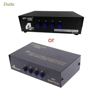 Dudu 4 พอร์ต Av Audio Video Rca 4 Input 1 Output กล่องสวิตช์แยกสวิทช์เอาท์พุท