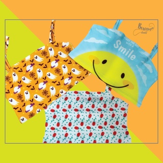 (BW01) Crop top เสื้อครอปท็อปลายผ้าพิมพ์สุดคิ้วท์ มาใหม่!! สีสดใจคัลเลอร์ฟูลสุดๆ