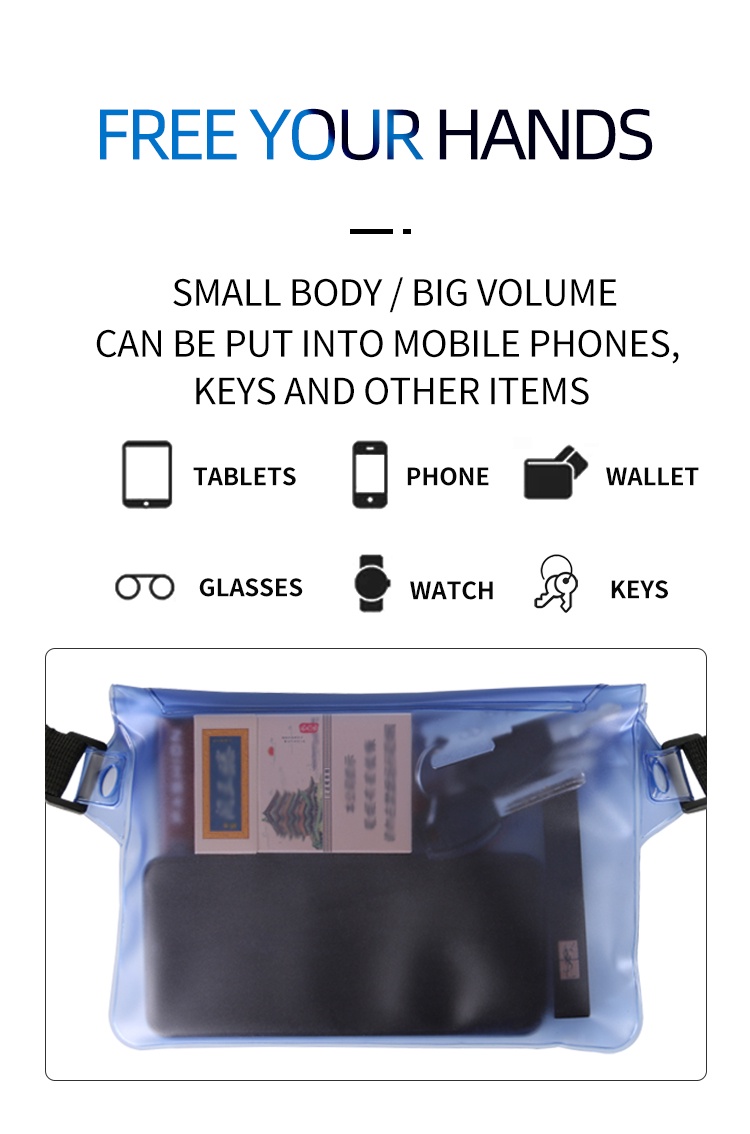 รูปภาพรายละเอียดของ กระเป๋าใส่โทรศัพท์มือถือ กันน้ํา หน้าจอสัมผัส พร้อมสายคล้องปรับได้  อุปกรณ์เสริมชายหาด สําหรับพายเรือคายัค ว่ายน้ํา วันหยุด Es