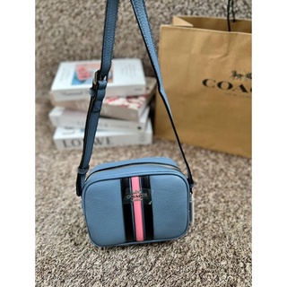 COACH cb868 MINI JAMIE CAMERE BAG WITH VARSITY STRIPE LEATHER BAG