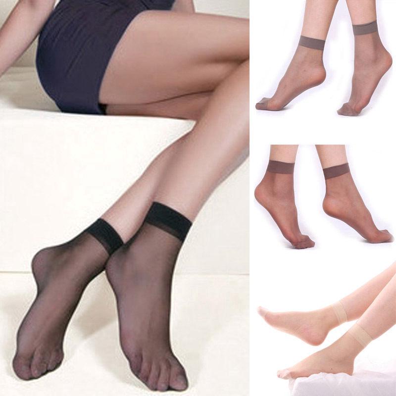 สินค้า ถุงเท้าผ้าไหมแบบยืดหยุ่นสำหรับผู้หญิง 1 / 10 คู่