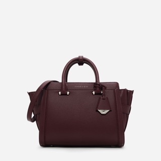 CHARLES &amp; KEITH BOXY TRAPEZE BAG RED Wine แท้