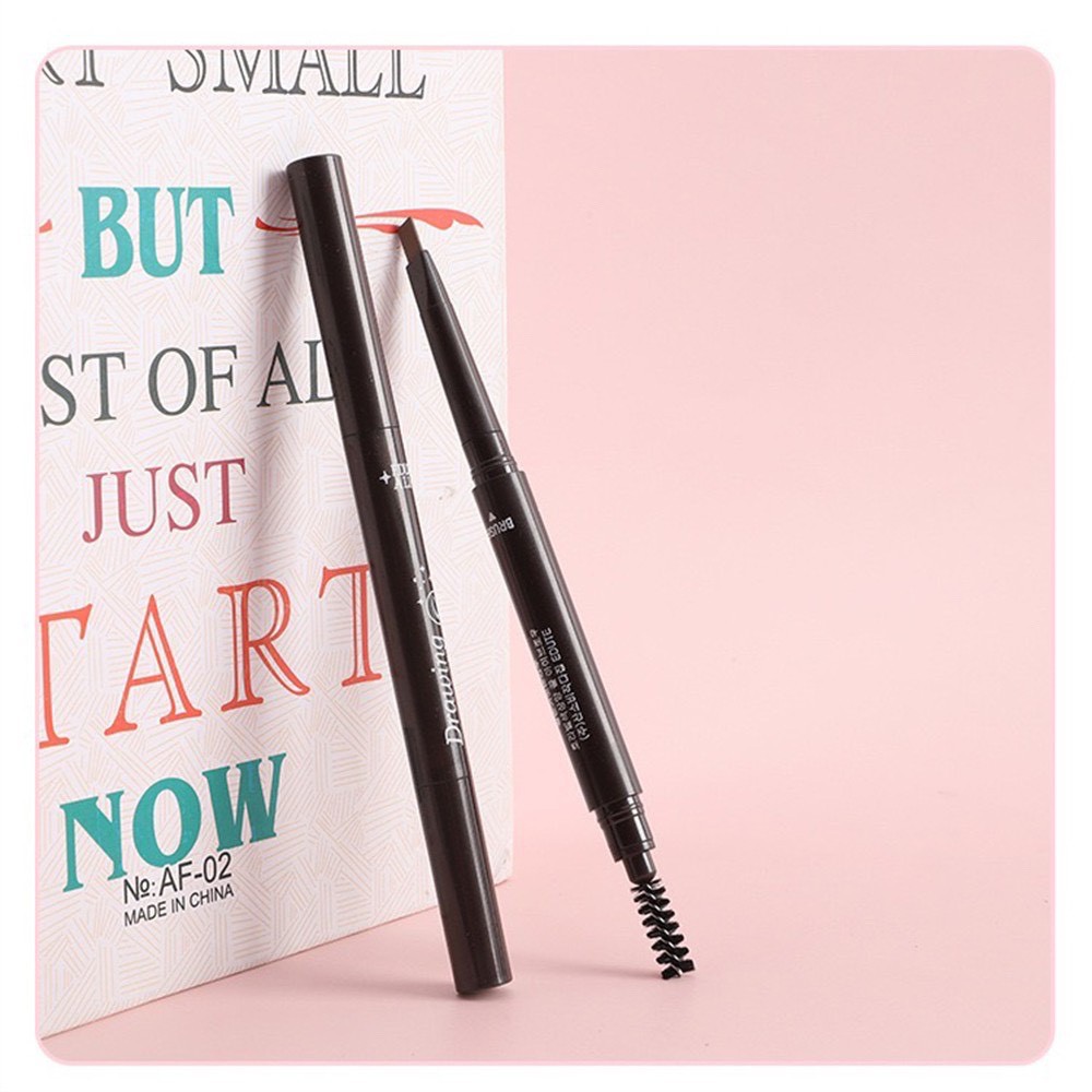 drawing-eye-brow-ดินสอเขียนคิ้ว-2in1-แบบหมุน-พร้อมแปรงปัดคิ้ว-ปากกาเขียนคิ้ว-ที่เขียนคิ้ว-กันน้ำ-สีสวย-ติดทนนาน-กันน้ำ