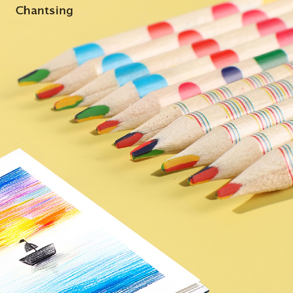 ภาพหน้าปกสินค้า(Chantsing) ดินสอสีไม้ รูปสายรุ้ง แบบมืออาชีพ DIY 10 ชิ้น ต่อล็อต