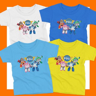 เสื้อเด็ก พร้อมส่งในไทย  เสื้อยืดลายการ์ตูน robocar poli โรโบคาร์ โพลิ หน่วยกู้ภัย ผู้พิทักษ์