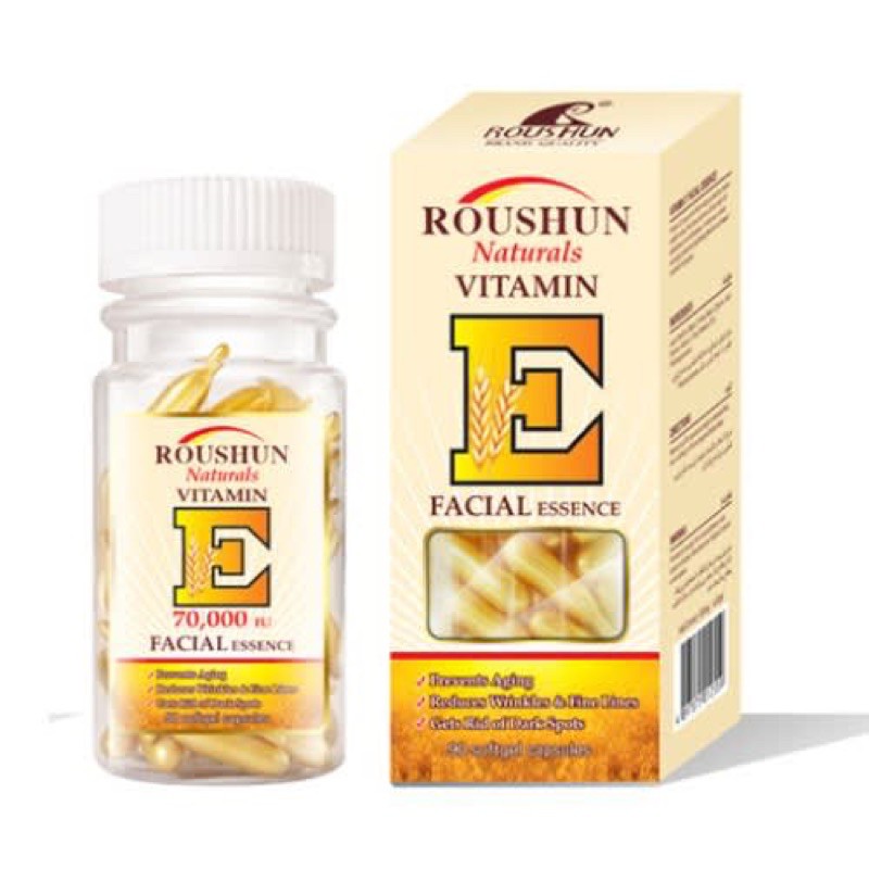 roushun-natural-vitamin-e-skin-oil-facial-capsules-90pcs-วิตามินอีบำรุงผิวหน้า