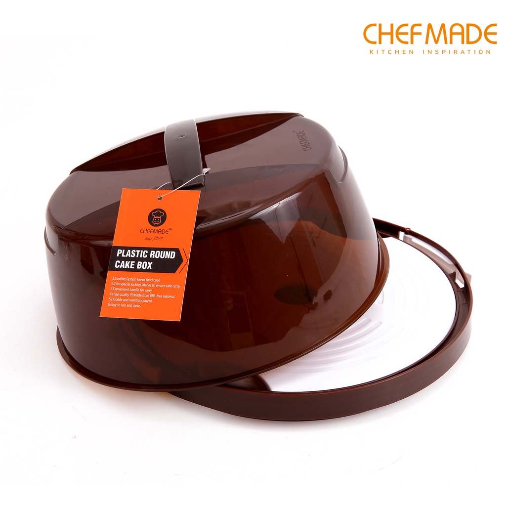 chefmade-กล่องพลาสติกใส-ทรงกลม-2-3-ชั้น-ใช้ซ้ําได้-สําหรับใส่เค้ก-เบเกอรี่-wk9204