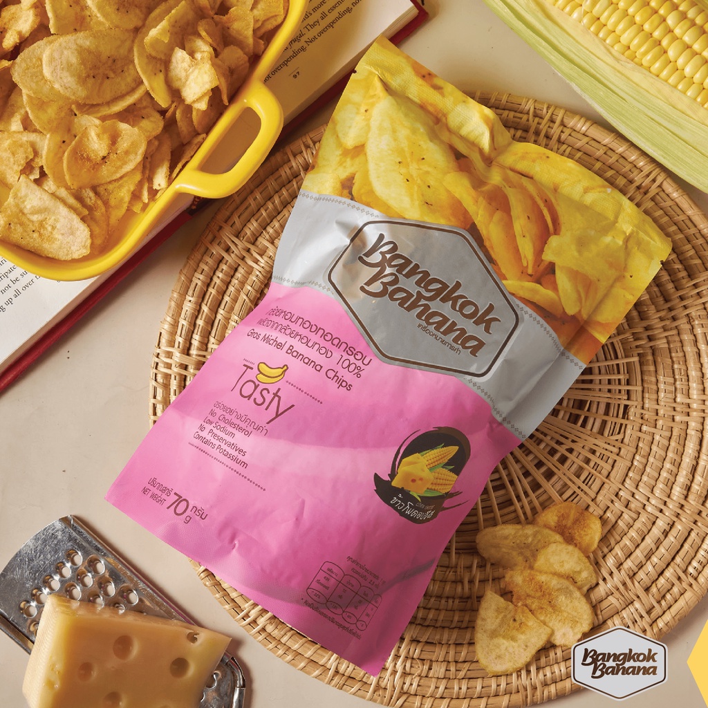 bangkok-banana-ซื้อ-6-แถม-1-กล้วยหอมกรอบขนาด-70-กรัม-รสข้าวโพดอบชีส-banana-chips-corn-cheese-flavor