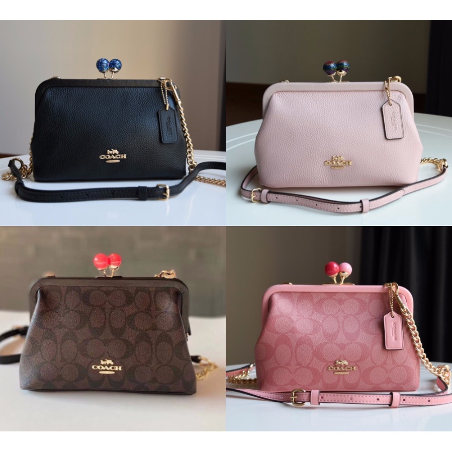 coach-c1451-c1452-nora-kisslock-crossbody-in-signature-canvas-women-sling-chain-bag-กระเป๋า