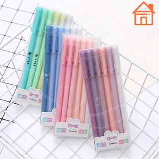 6Pcs Students 0.5mm Gel Pens / Kawaii Candy Color Pen / Black Ink Pencils Children Favor