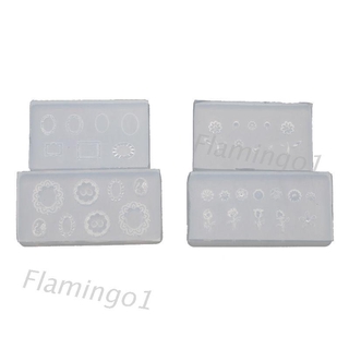 FLGO* 2Pcs Mini Leaves Flower Silicone Mold Button Embossed Frame Nail Art Mold Tools