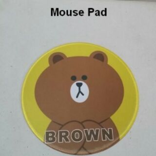 แผ่นรองเม้าส์ mouse pad ลาย ลายน์ บราวน์ Brown ขนาดเส้นผ่าศูนย์กลาง 9 นิ้ว