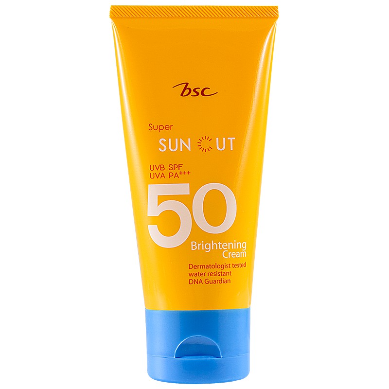 bsc-super-sun-cut-protection-base-brightening-cream-spf50-pa-ผลิตภัณฑ์ปกป้องผิวจากแสงแดด-เนื้อครีมเนียนนุ่ม