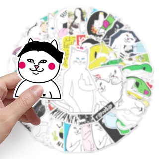 RipNDip sticker 50 ชิ้น- Bad Cats สติ๊กเกอร์  50Pcs/Set DIY Fashion Luggage Laptop Skateboard Decals Doodle