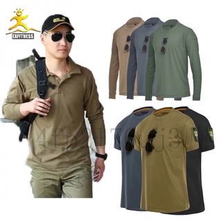 COD เสื้อยืด คอกลมชายแขนสั้น-แขนยาวยุทธวิธี เหมาะกีฬาเดินป่าล่าสัตว์ลาดตระเวนแห้งเร็ว เสื้อคอกลมคอมแบทแขนยาว-สั้น เสื้อ