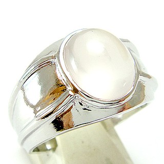 💎S927 แหวนพลอยแท้ แหวนเงินแท้ชุบทองคำขาว พลอยโรสควอทซ์แท้ 100%
