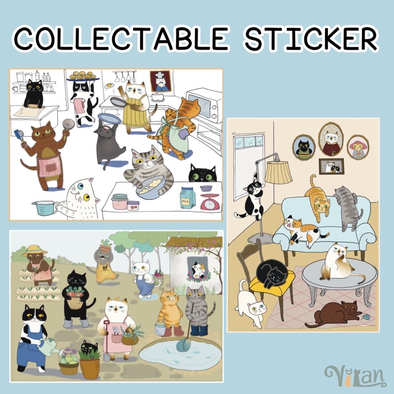 sticker-ลายแมว-collectable-set-homey-cooking-gardener