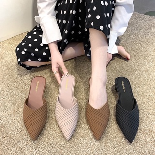 ภาพหน้าปกสินค้ารองเท้าส้นสูง รองเท้าแฟชั่น รองเท้าผู้หญิง เปิดส้น ปลายแหลม รองเท้าแฟชั่นผู้หญิง สไตล์เกาหลี Size 36-40 💥มีของแถม💥 ที่เกี่ยวข้อง