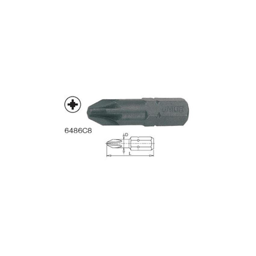 unior-6486c8-pz3x32mm-ดอกไขควงตอกแฉกโพซี่-แกน5-16-ยาว-32mm-6486