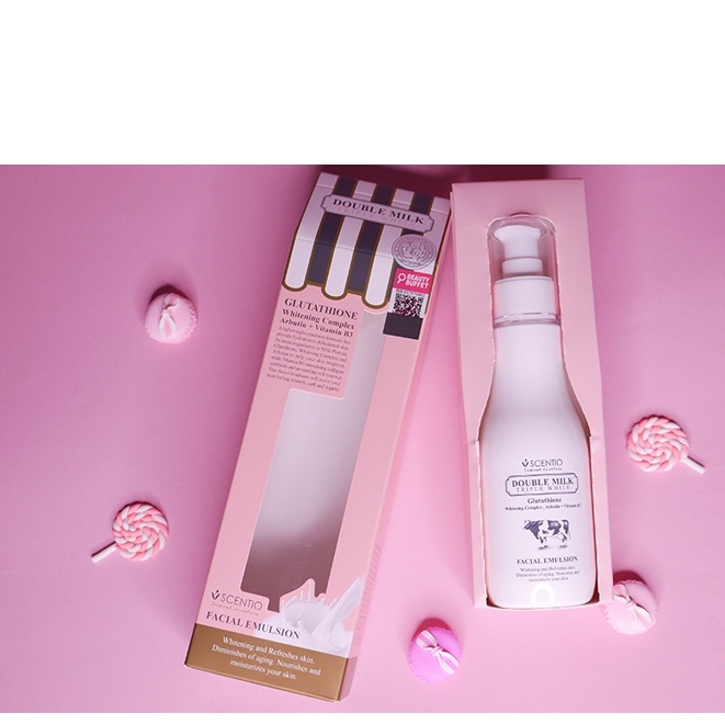 เซนทิโอ ดับเบิ้ล มิลค์ ทริปเปิ้ล ไวท์ เฟเชียล อิมัลชั่น SCENTIO Double Milk  (150 มล.) exp