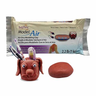 โพลี่โฟม ดินปั้น ดินปั้นธรรมชาติ ดินเยื่อกระดาษ  สีน้ำตาล 1000กรัม. Polyform Model Air Dry Modeling Clay 100g.