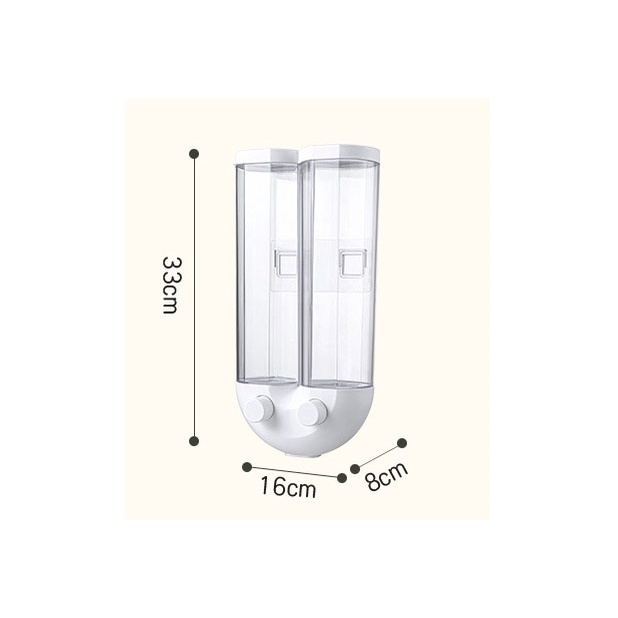 กล่องเก็บอาหาร-ติดผนัง-2-โถ-ที่เก็บพลาสติก-โหล-กล่องเก็บอาหาร-ธัญพืช-dispenser-cereal-กล่องเก็บอาหารแห้ง-แบบกด-ที่จ่าย