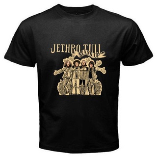 คอลูกเรือเสื้อยืดคอกลมเสื้อยืด Jethro TULL STAND UPผ้าฝ้ายแท้