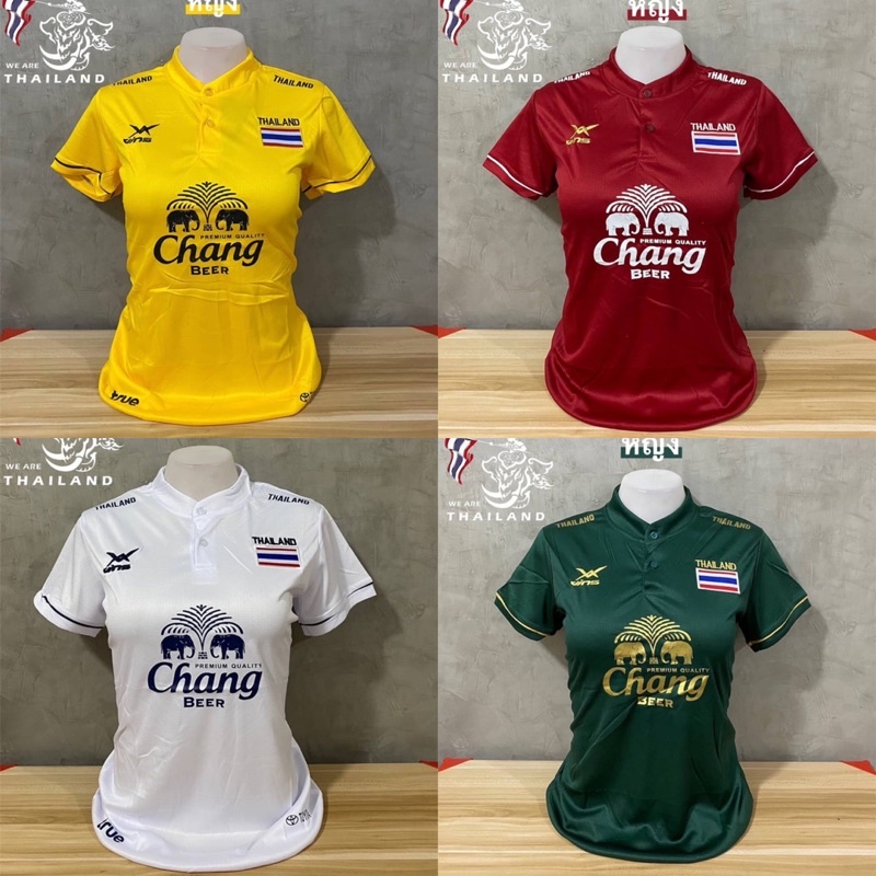 ภาพหน้าปกสินค้าเสื้อกีฬา หญิง-ชาย ทีมชาติไทย คอจีน