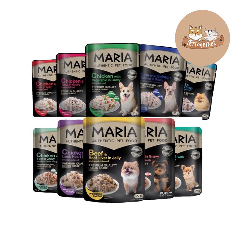 ภาพหน้าปกสินค้าMaria Dog อาหารเปียกสุนัข มาเรีย เกรดพรีเมี่ยม 70 กรัม (ไม่เค็ม) จากร้าน pettogether บน Shopee