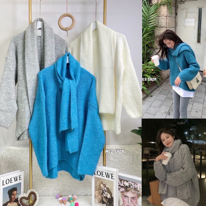 ทักก่อนสั่ง-เสื้อไหมพรม-ผ้าพันคอ-อก42-me2