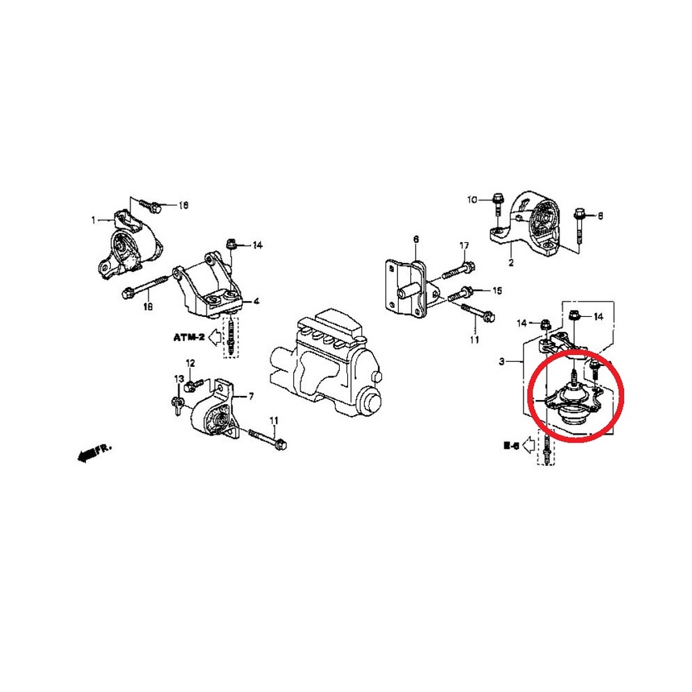 nisto-นิสโต้-ยางแท่นเครื่อง-ฮอนด้า-ซีวิค-ไดเมนชั่น-honda-civic-dimension-es-2001-2005-เกียร์ออโต้-at-เครื่อง-1-7l