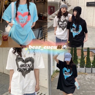 Bear 🐻 พร้อมส่ง‼️🐻‍❄️เสื้อยืด💕Green 💕 งานโอเวอร์ไซส์ ผ้าเด้ง สไตส์เกาหลี เสื้อยืดงานเนียบ สีสวย เนื้อผ้าดี ลายสกีน 310