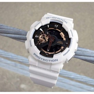 นาฬิกา Casio G-SHOCK GA-110RG-7A กีฬาของแท้กันน้ำดำและสีขาวกุหลาบทองนาฬิกาแฟชั่นชาย