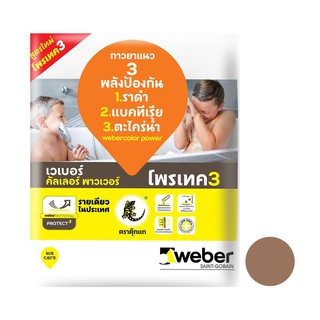 TILE GROUT WEBERCOLOR POWER 1KG WOOD กาวยาแนว เวเบอร์คัลเลอร์ พาวเวอร์ 1 กก. สีน้ำตาลวู๊ด กาวยาแนว กาวปูกระเบื้อง วัสดุป