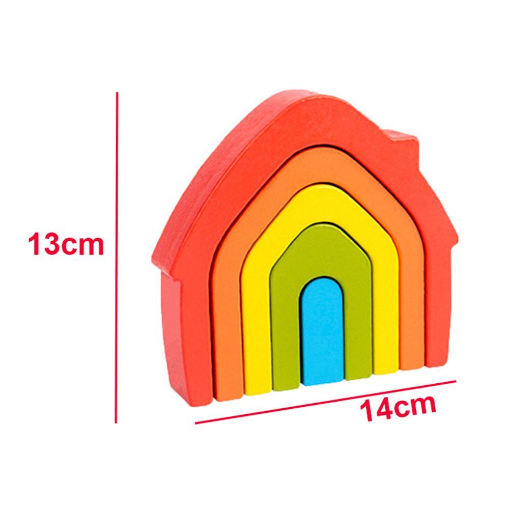 aelegant-บล็อคตัวต่อไม้-รูปบ้านครึ่งวงกลม-สีรุ้ง-ของเล่นเสริมการเรียนรู้-สําหรับเด็ก
