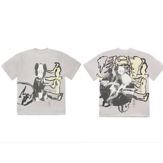 เสื้อยืดผ้าฝ้ายพิมพ์ลายคลาสสิกTravis Scott x Fragment “Kaws”